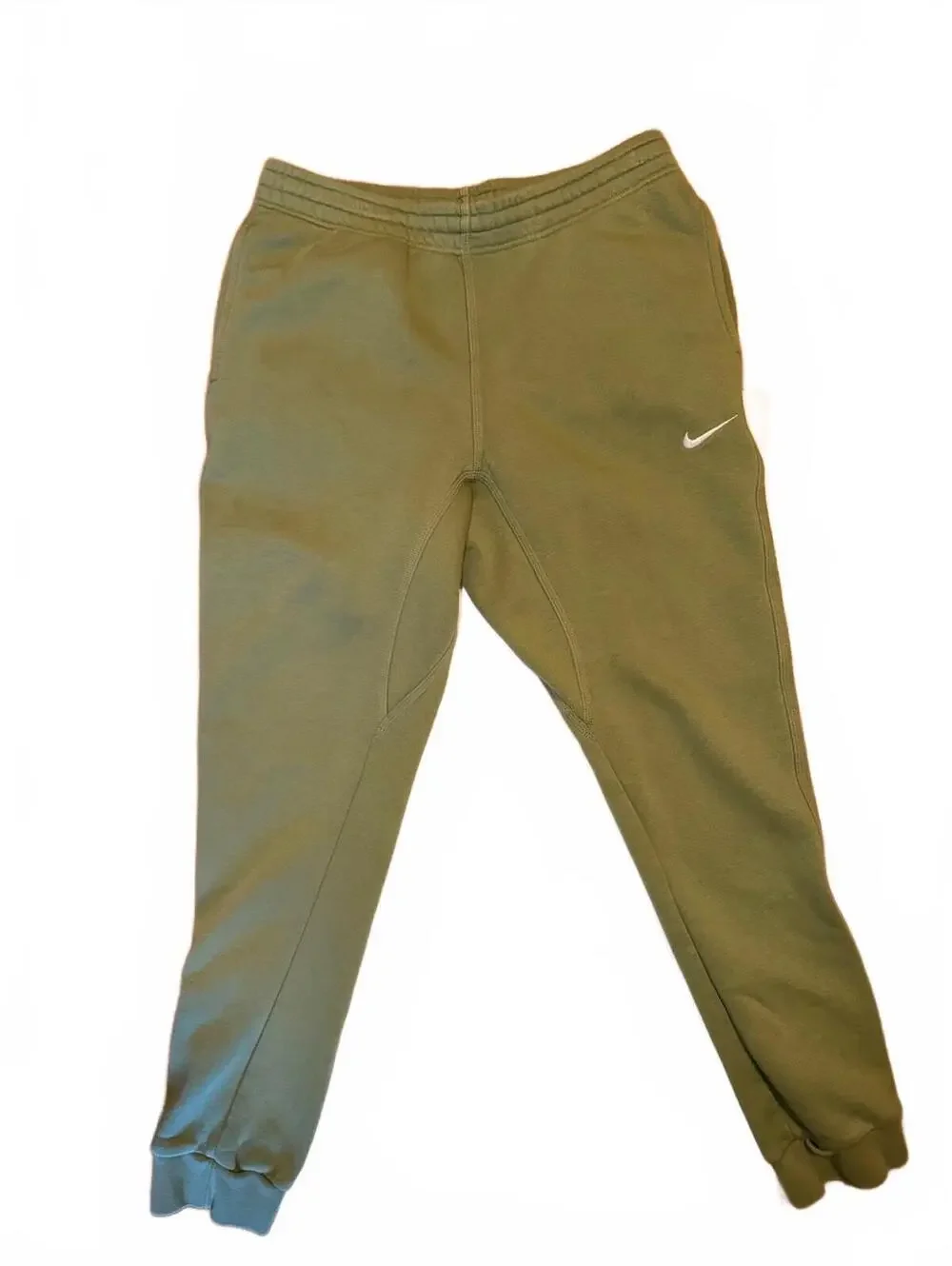 Nike Olive Green Joggers Sweatpants Swoosh Logo Cuffed Size M